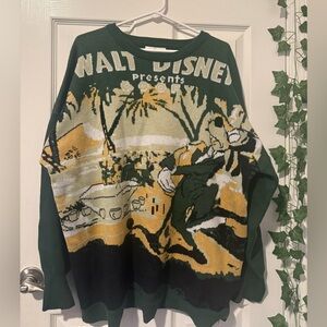 Walt Disney “How to Dance” Goofy Green Knit Sweater XL
